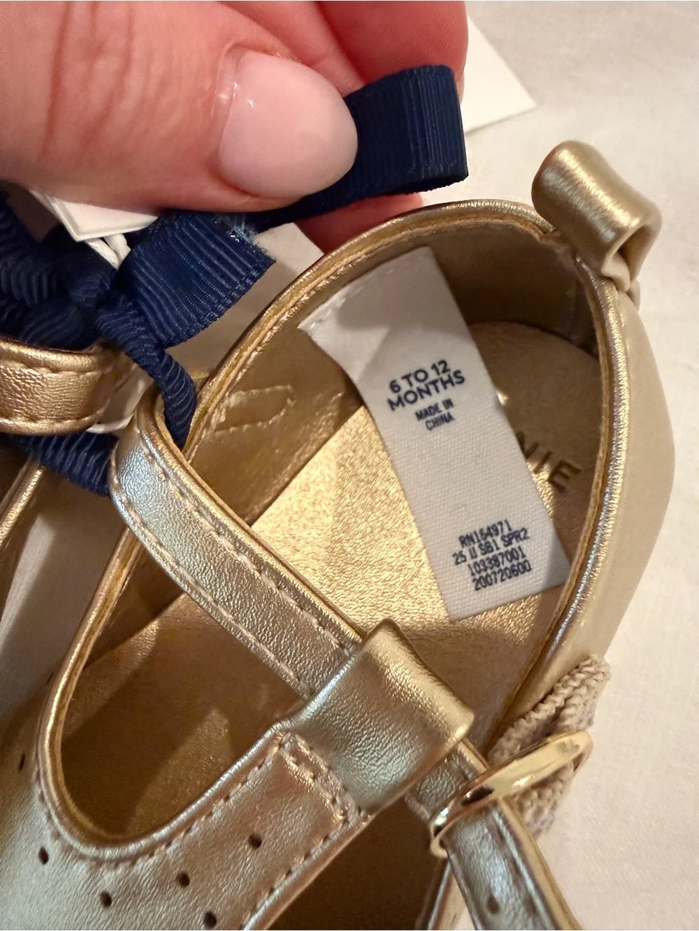 Janie and Jack gold t strap baby shoes NWT sz 6-12m